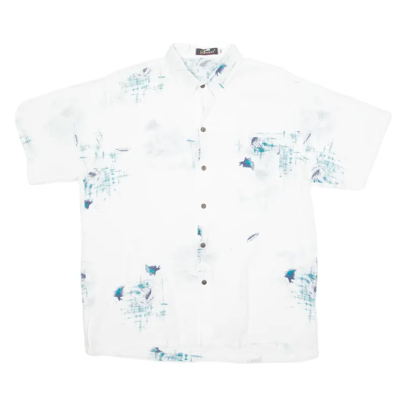 Baron Mens Shirt White 90S Crazy Pattern 2Xl 1