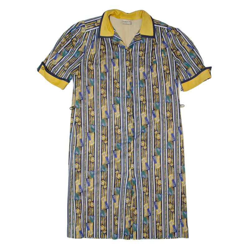 Baruch Oversized Womens Shift Dress Black 90S Striped Midi S 1