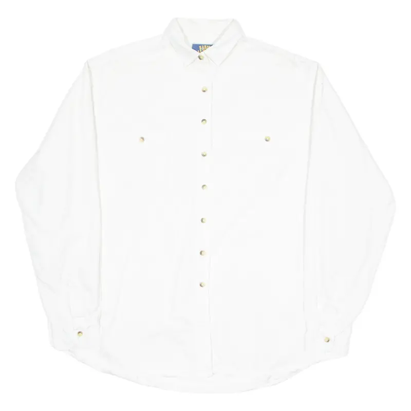 Basic Elements Womens Plain Shirt White Long Sleeve L 1