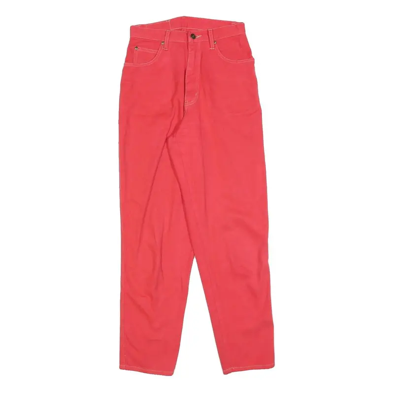 Basic Womens Regular Fit Red Cotton Blend Denim Jeans W26 L28 Casual Classic 1