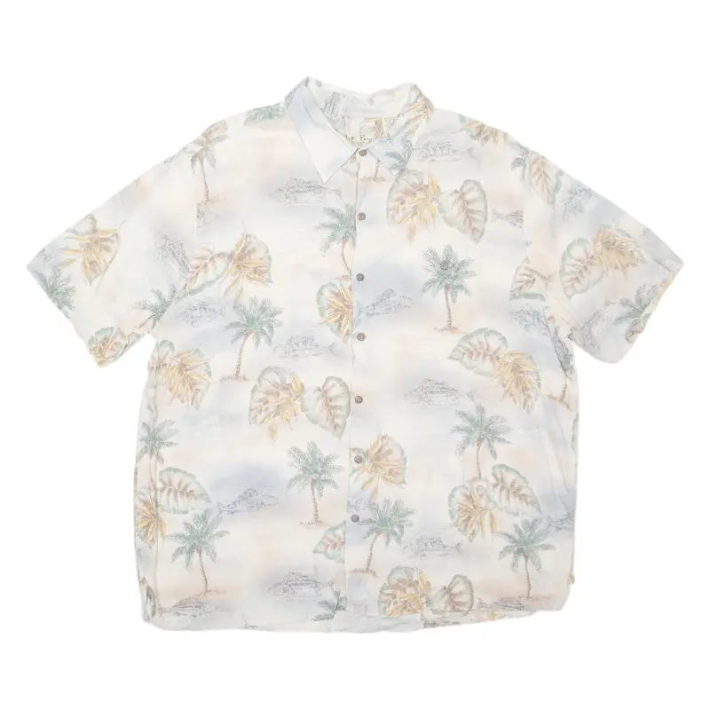 Batick Bay Beach Fish Mens Shirt Beige Crazy Pattern Xl 1