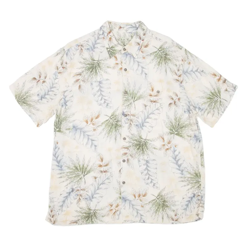Batik Bay Mens Hawaiian Shirt Beige Floral L 1