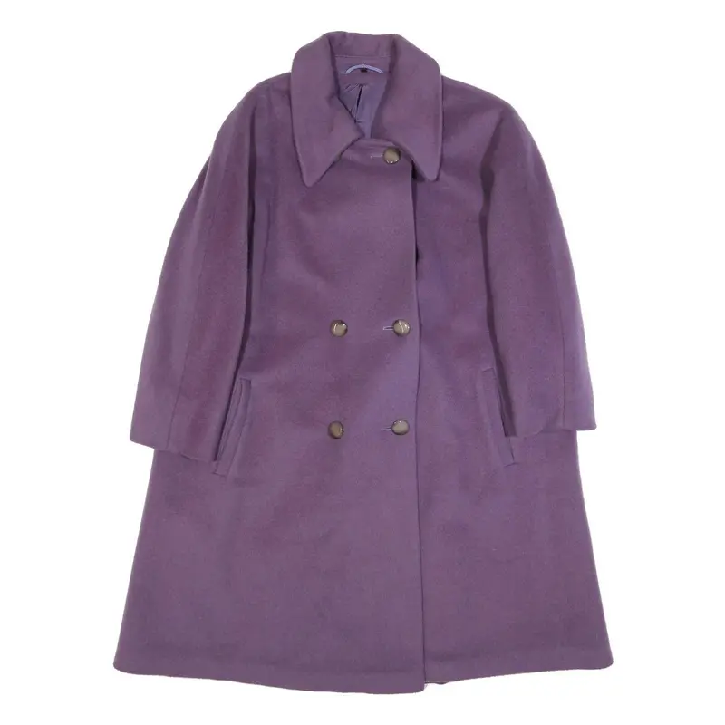 Bauer Womens Purple Wool Blend Button Jacket M Classic Plain Button Fastening 1