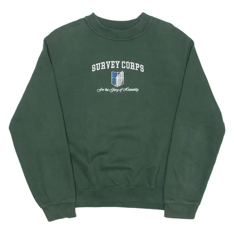 B&C Survey Corps Mens Sweatshirt Green Crew Neck S 1