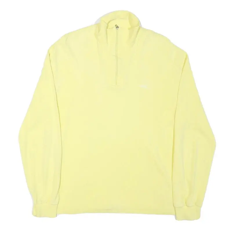 Begner Mens Yellow Cotton Blend 1/4 Zip M Sweatshirt Pullover Casual Comfortable 1