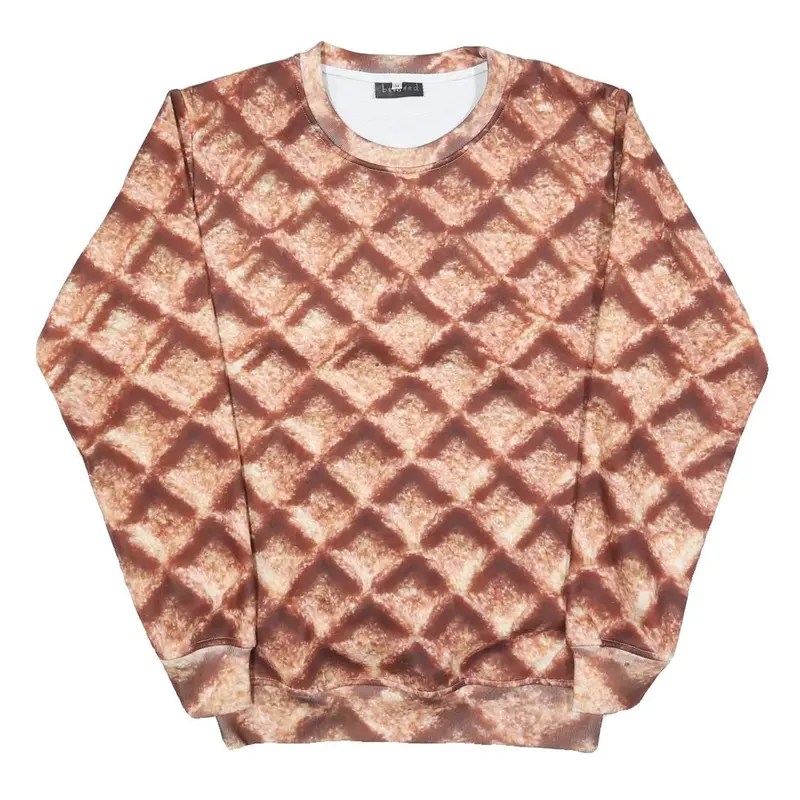 Beloved Womens Brown Crew Neck M Printed Polyester Sweatshirt Pullover 1