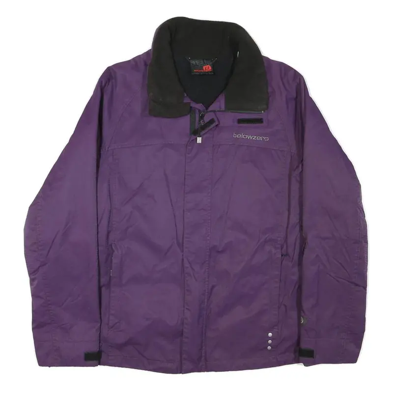 Below Zero Mens Purple & Black Outdoor Zip Up Jacket L Polyester Blend Woven 1