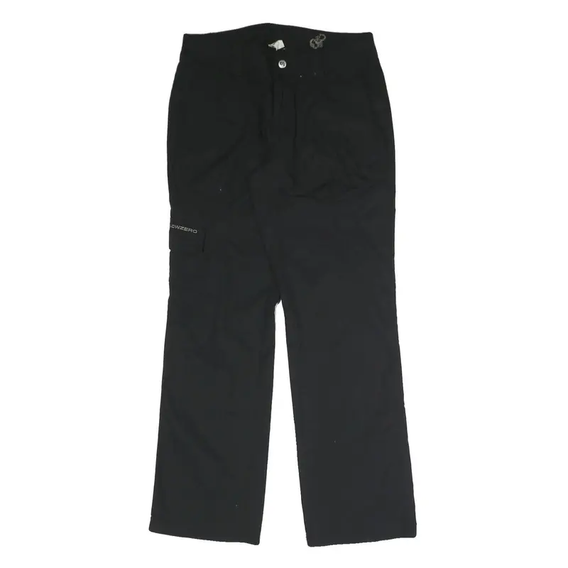 Belowzero Mens Cotton Blend Black Relaxed Straight Trousers W32 L32 Casual Zip 1