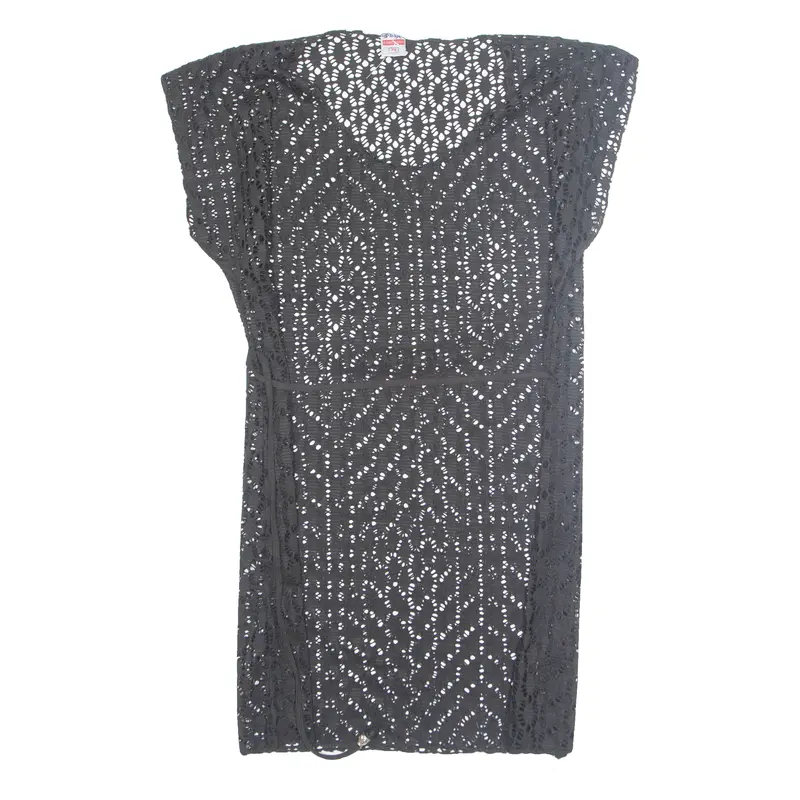 Belted Cut Out Womens Blouse Black Sleeveless Xs 1