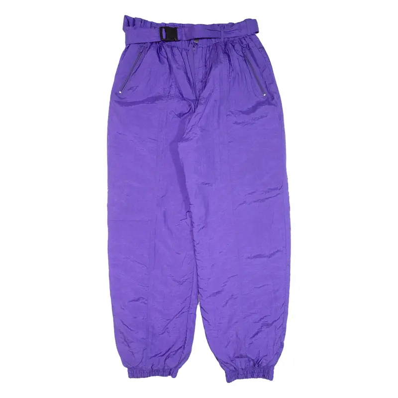 Belted Insulated Womens Trousers Purple Loose Tapered W32 L32 1