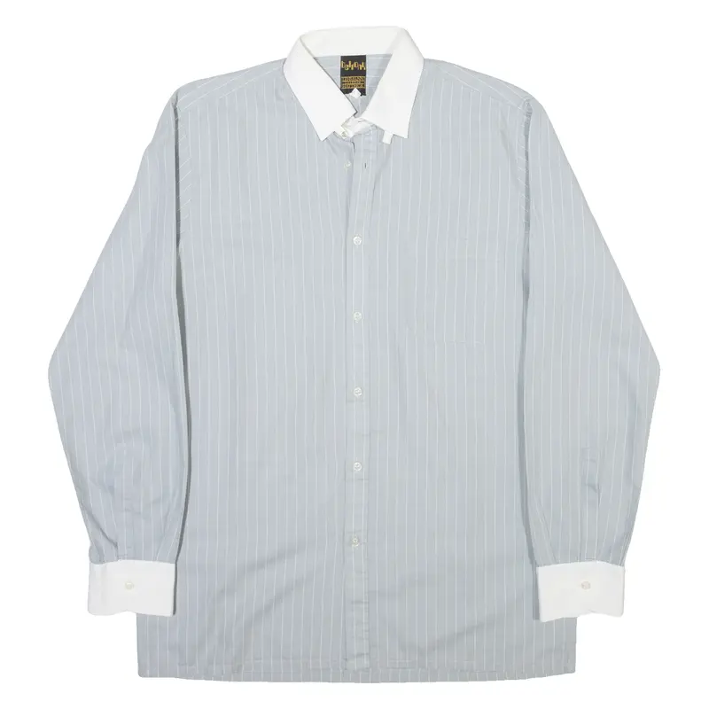 Beltony Mens Shirt Grey Striped Long Sleeve Xs 1