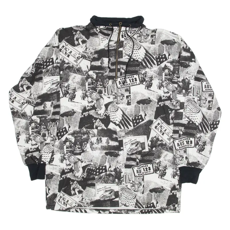 Ben Ger Mens Sweatshirt White 1/4 Zip Usa Xl 1