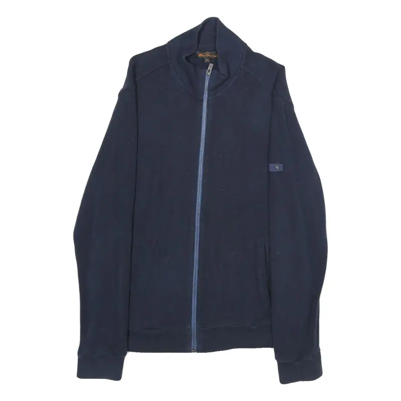 Ben Sherman Mens Blue Cotton Zip Jacket M Plain Casual Lightweight Stylish 1