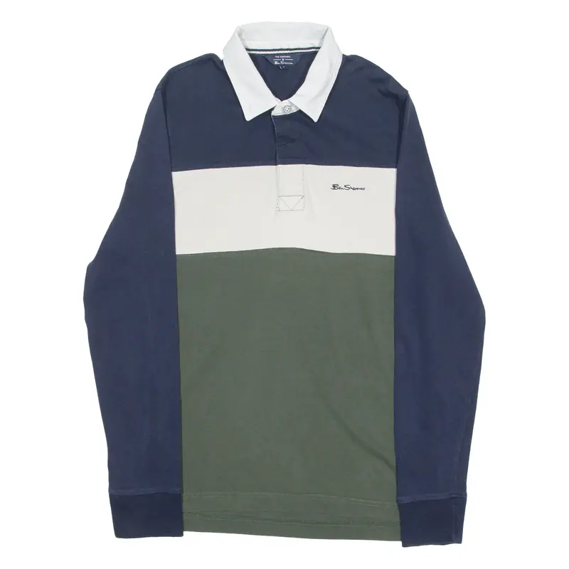 Ben Sherman Mens Polo Shirt Green Long Sleeve S 1