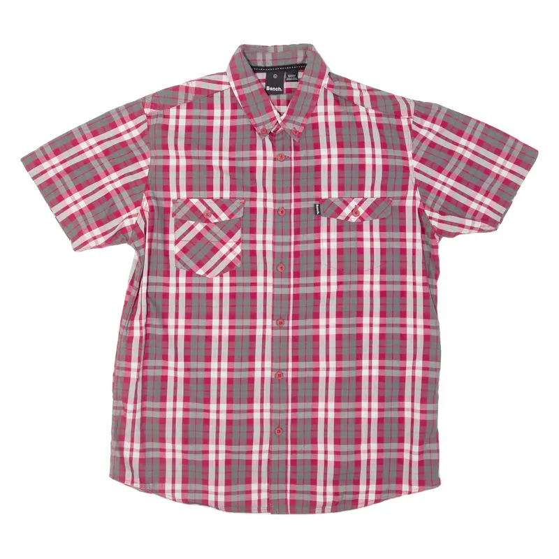 Bench Mens Flannel Shirt Red Plaid L 1