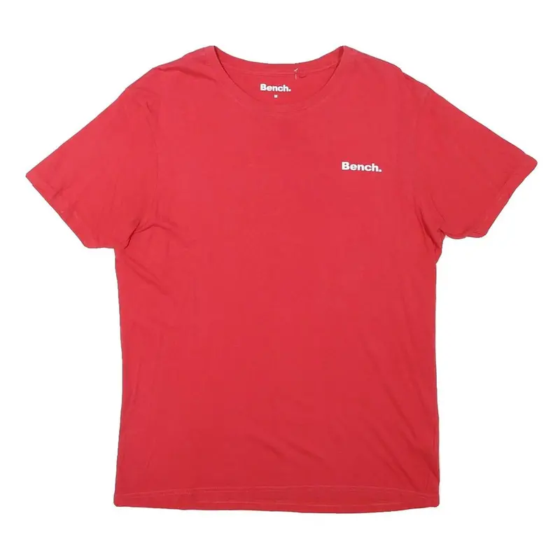 Bench Mens Red Graphic T-Shirt M Short Sleeve Crew Neck Casual Cotton Blend 1