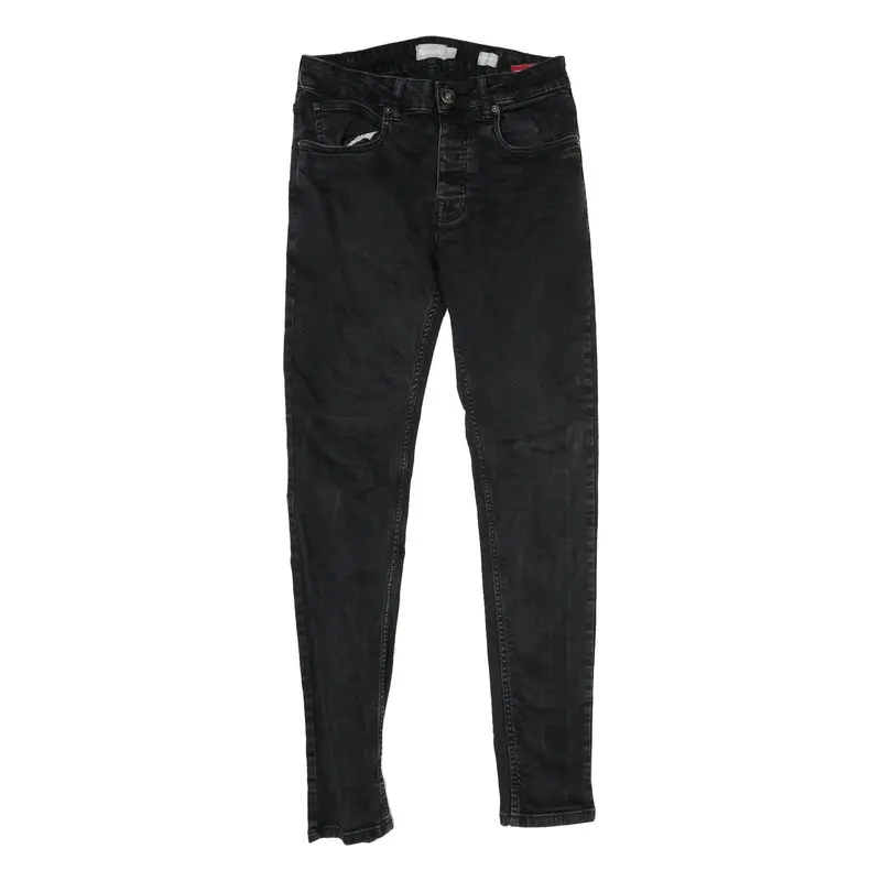 Bench Mens Slim Black Jeans Denim W32 L34 Stylish Zip Closure Stretch Fit 1