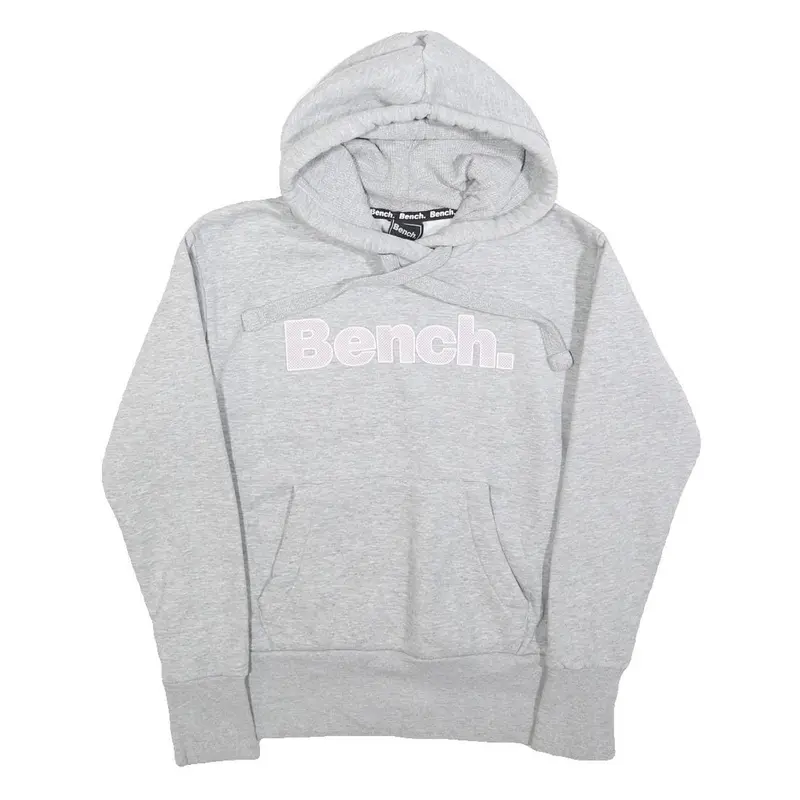 Bench Womens Grey Hoodie Uk 10 Cotton Blend Pullover Casual Sweatshirt 1