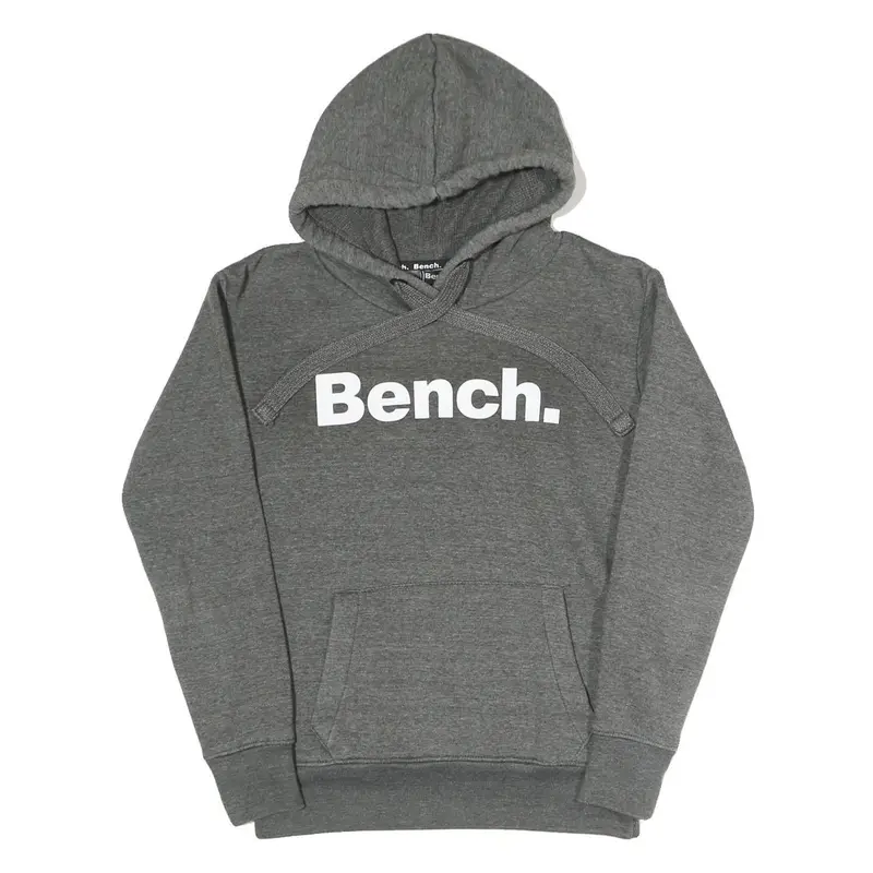 Bench Womens Grey Pullover Hoodie Uk 8 Cotton Blend Casual Sweatshirt 1
