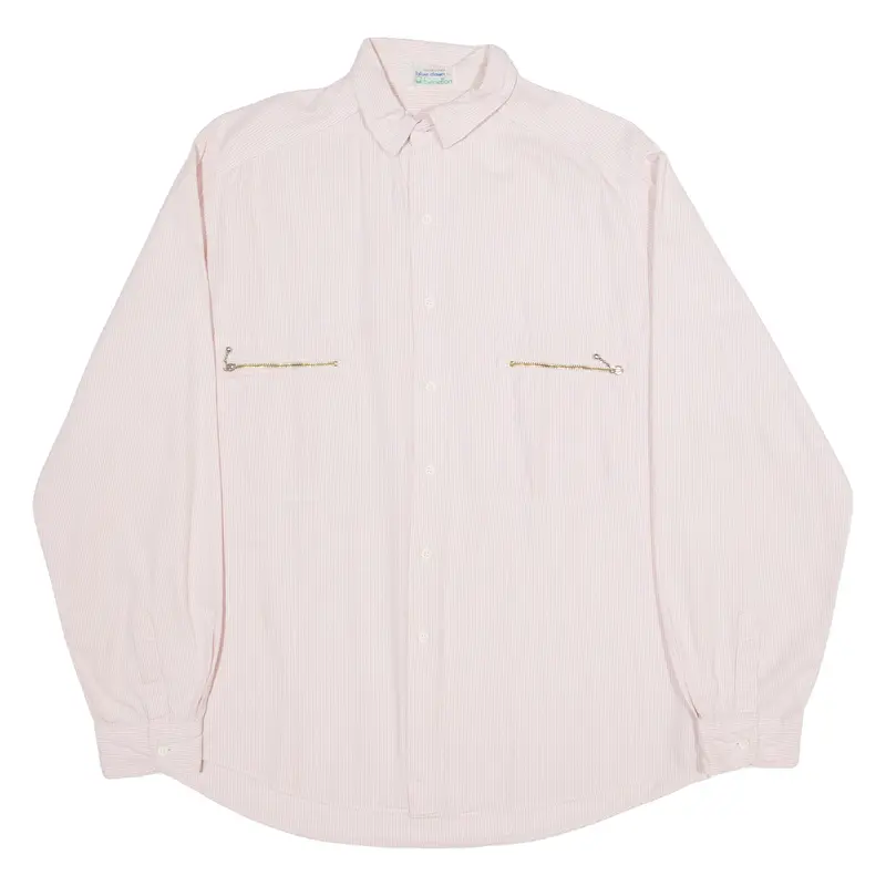 Benetton Mens Plain Shirt Pink Long Sleeve M 1