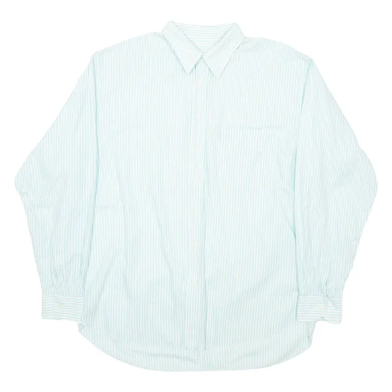 Benetton Mens Shirt Blue Striped Long Sleeve M 1