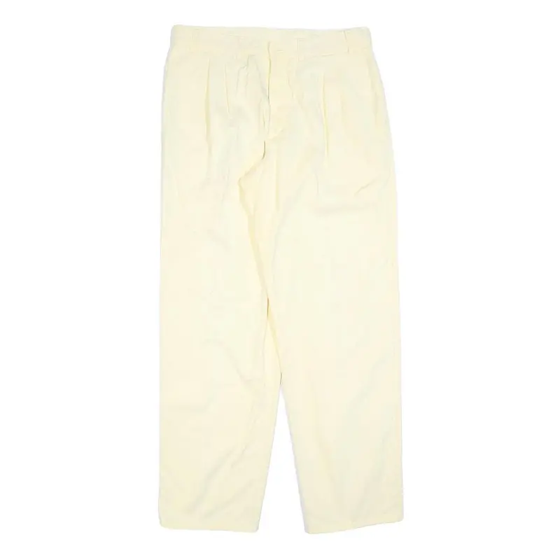 Benetton Womens Regular Beige Cotton Blend Trousers W34 L32 Casual Comfortable 1