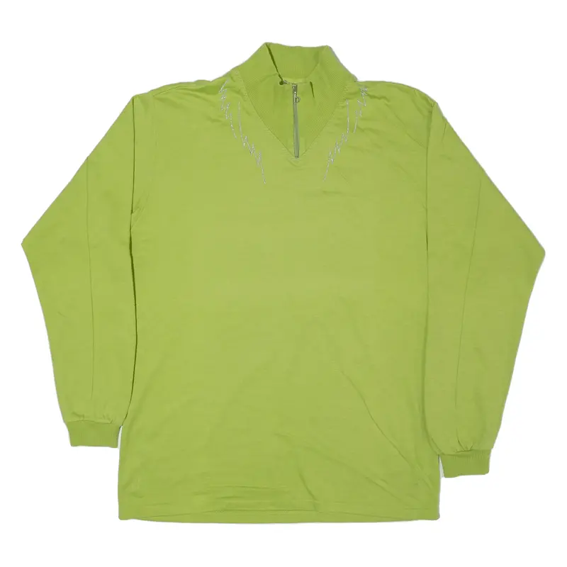 Benger Womens T-Shirt Green Long Sleeve 1/4 Zip L 1