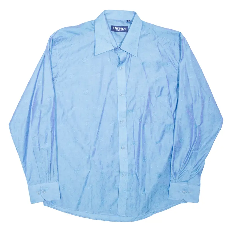 Benly Mens Shirt Blue Floral Long Sleeve Xl 1