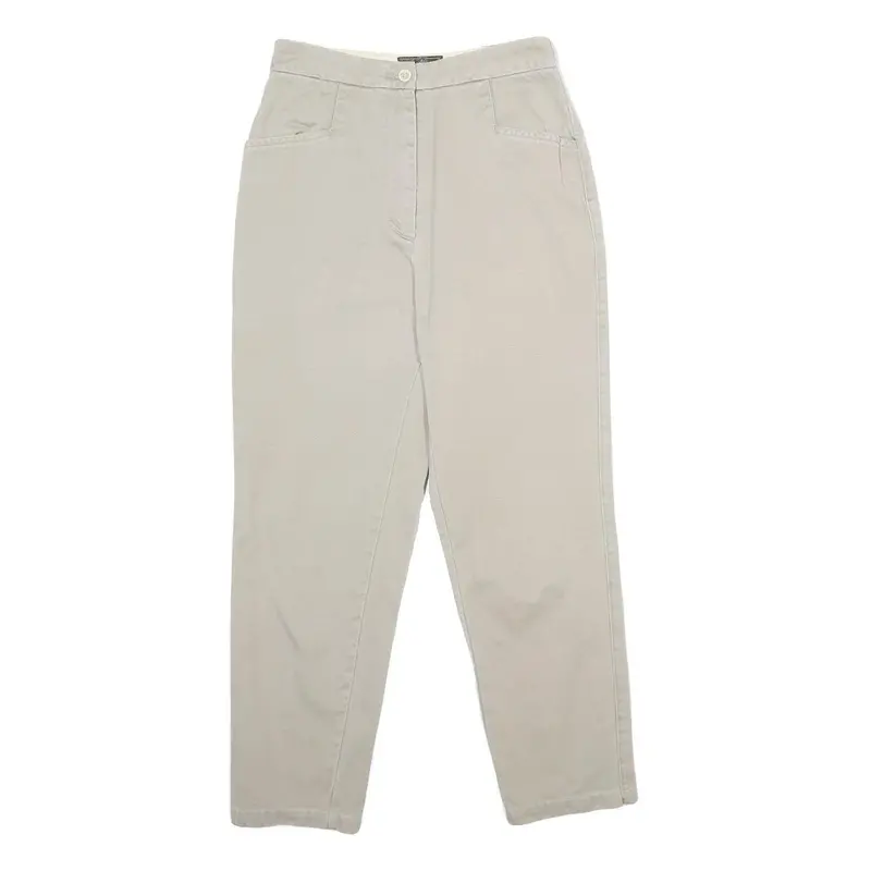 Bensisnon Womens Beige Regular Fit Straight Trousers W24 L27 Classic Zip Pocket 1