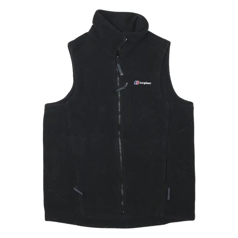 Berghaus Mens Black Fleece Waistcoat M Polyester Blend Zip Outdoor Vest 1