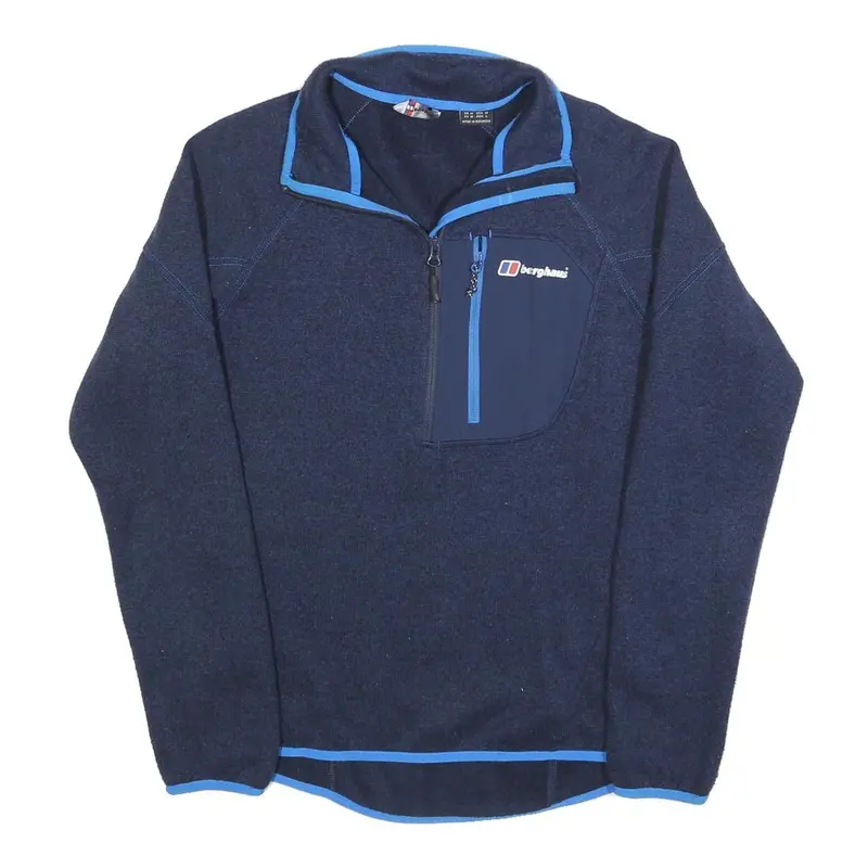 Berghaus Mens Navy Blue Plain Polyester Pullover Jumper M Outdoor Casual 1