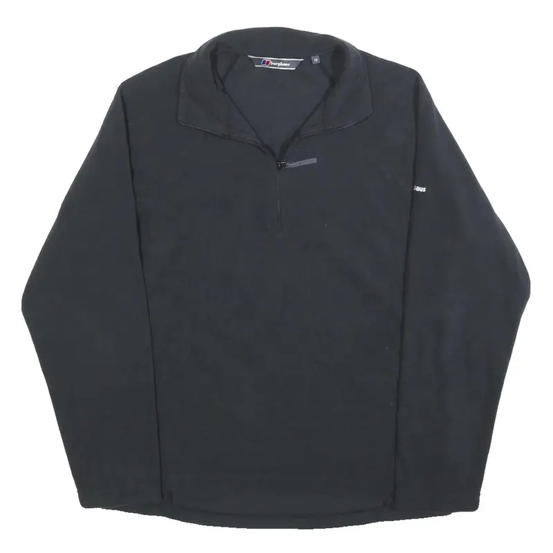 Berghaus Womens Black Plain Pullover Jumper 1/4 Zip Polyester Uk 12 Outdoor 1