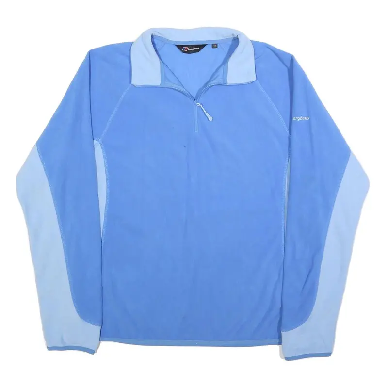 Berghaus Womens Blue & Light Blue Plain Pullover Jumper Crew Neck Polyester Uk 1