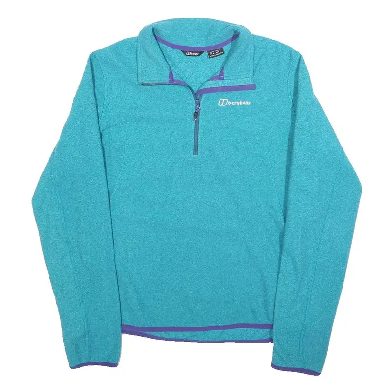 Berghaus Womens Blue Patterned Jumper 1/4 Zip Pullover Uk 14 Outdoor Activewear 1
