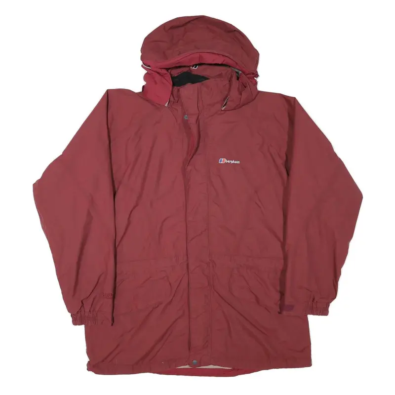 Berghaus Womens Maroon Xl Outdoor Jacket Polyester Blend Zip Hooded Plain 1