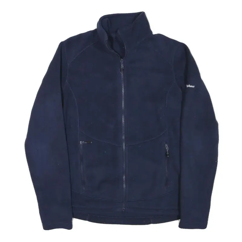 Berghaus Womens Navy Blue Jacket S Polyester Blend Zip Plain Outdoor Fleece 1