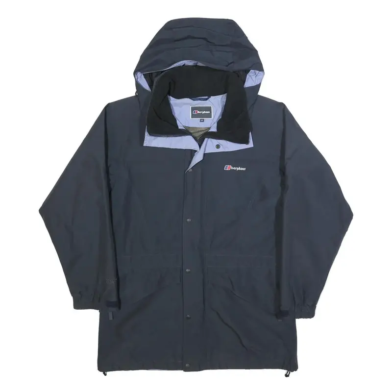 Berghaus Womens Navy Blue Outdoor Jacket L Polyester Zip Hooded Plain 1