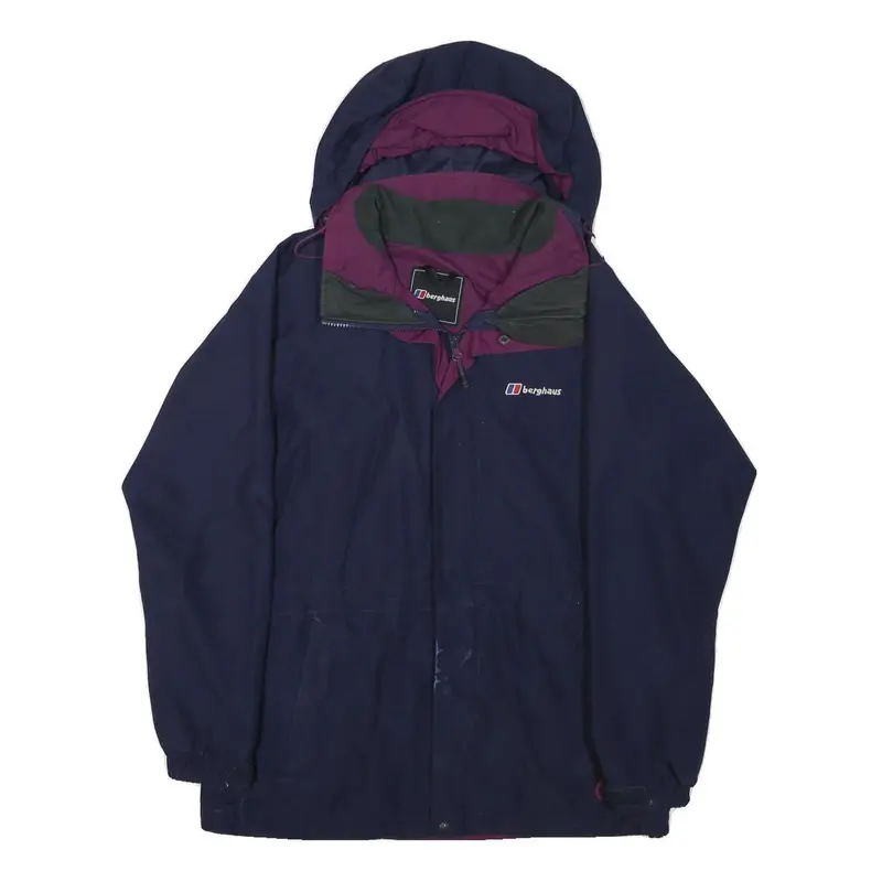 Berghaus Womens Navy Blue Outdoor Jacket M Polyester Blend Goretex Hooded Zip 1