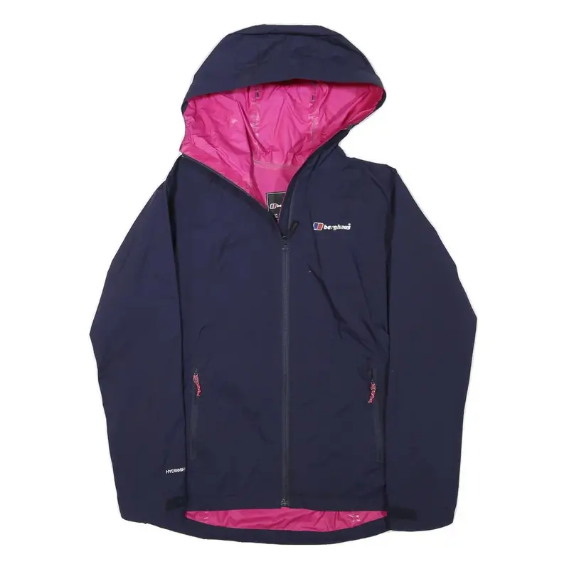 Berghaus Womens Navy Blue Outdoor Jacket Xs Polyester Blend Hooded Zip 1