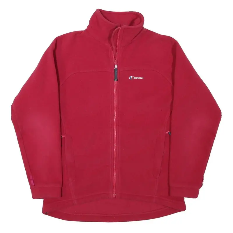 Berghaus Womens Red Jacket M Polyester Blend Plain Zip Outdoor Casual Warm 1