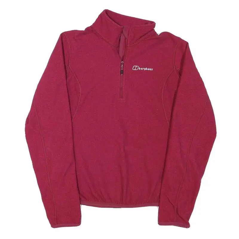 Berghaus Womens Red Plain Pullover Plain Crew Neck Basic Knit Xs Outdoor Thermal 1
