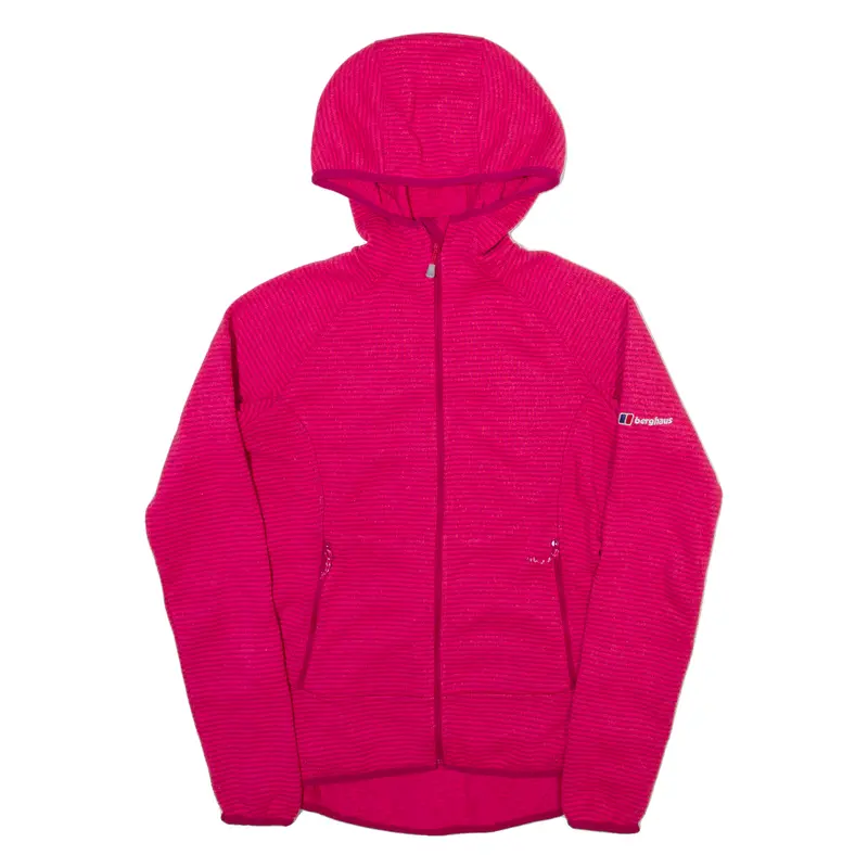 Berghaus Womens Track Jacket Pink Hooded Striped Uk 10 1