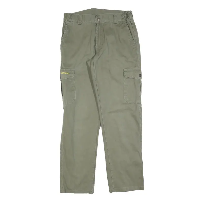 Bernwalt Womens Cotton Blend Green Regular Cargo Trousers W30 L32 Casual 1
