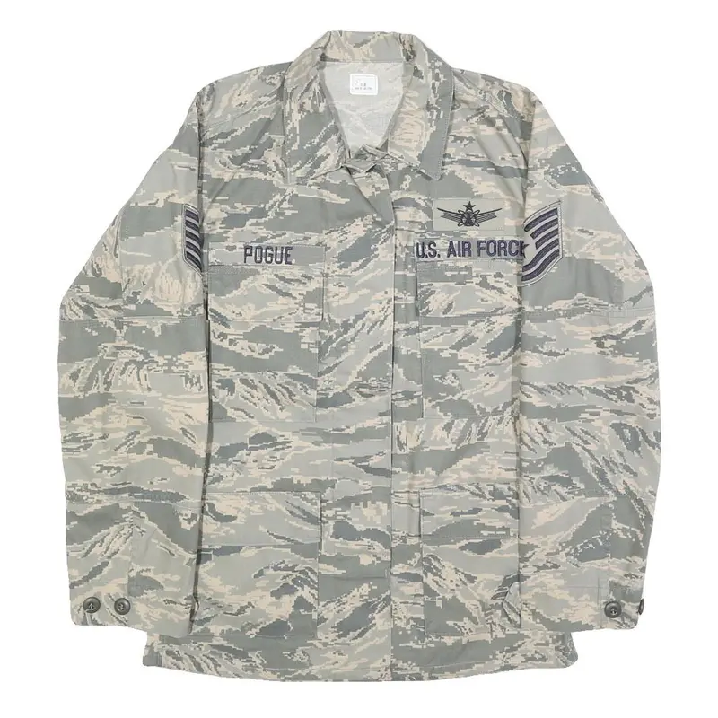Bethel Industries Inc Womens Grey Camouflage Military Cotton Blend Jacket M 1