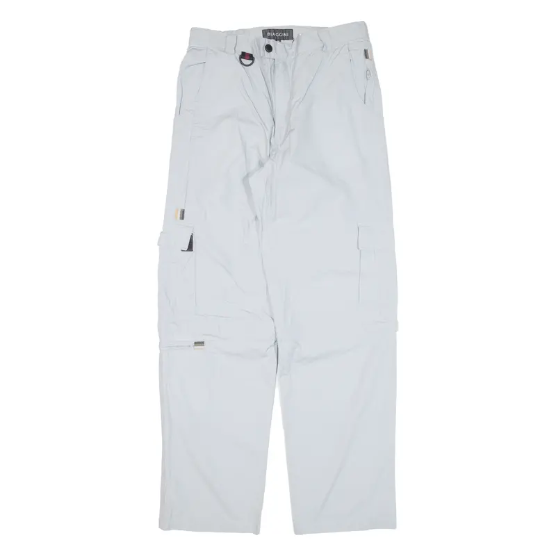 Biaggini Cargo Zip-Off Womens Trousers Grey Relaxed Straight W31 L31 1
