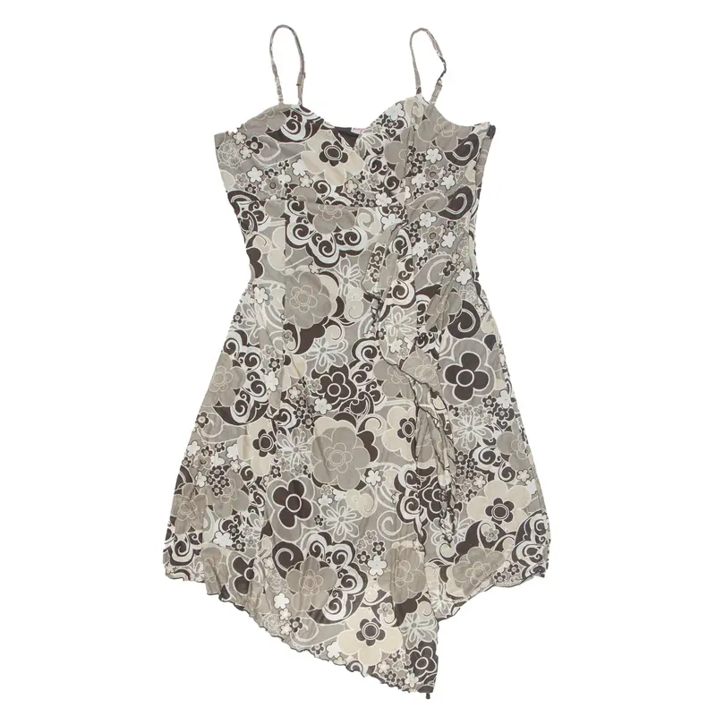Biaggini Womens Fit & Flare Dress Grey Floral Sleeveless Knee Length 2Xl 1