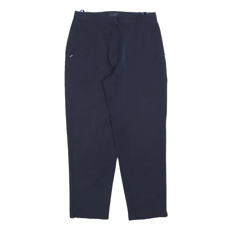 Biaggini Womens Navy Blue Regular Fit Trousers W30 L30 Polyester Blend Zip 1
