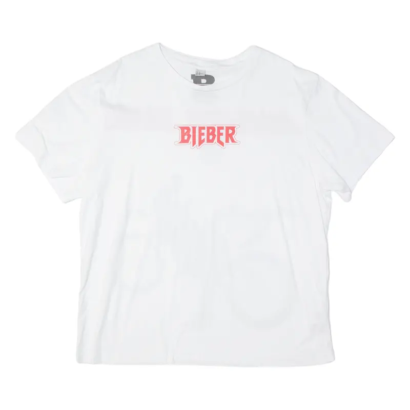 Bieber Womens Band T-Shirt White Usa Xl 1