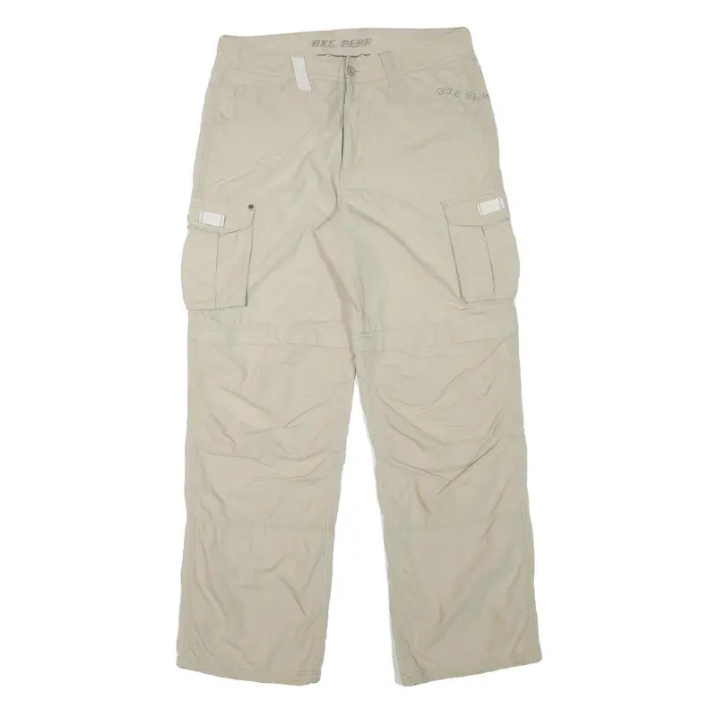 Big Bear Mens Polyester Blend Beige Relaxed Cargo Trousers W32 L31 Utility 1