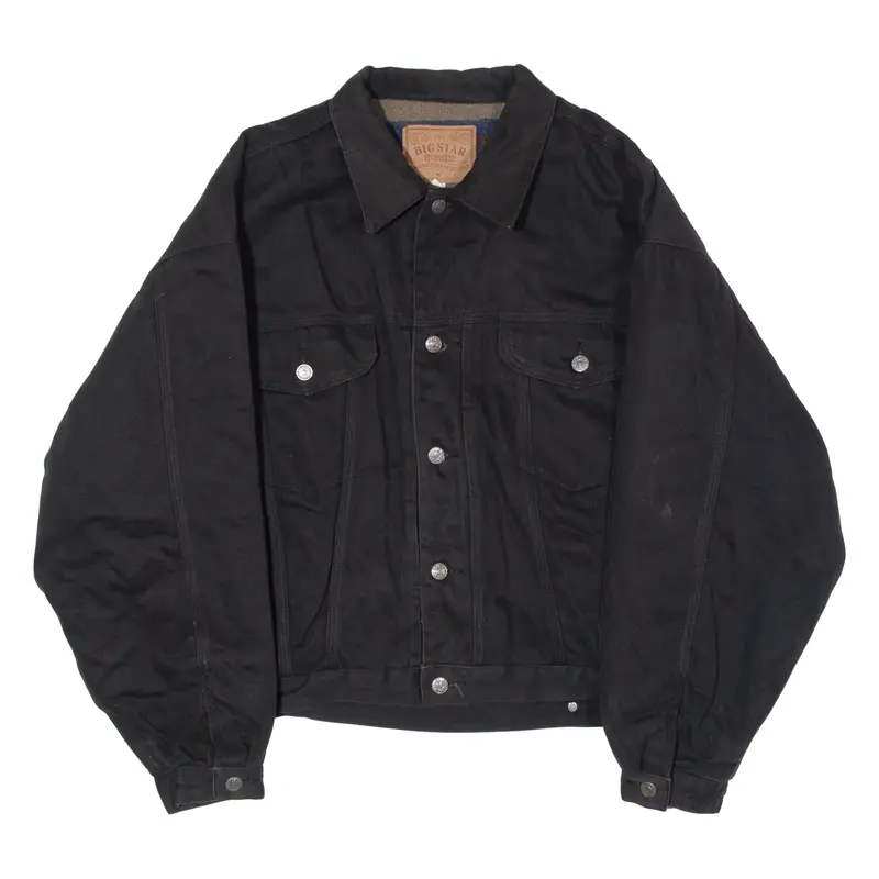Big Star Mens Blanket Lined Denim Jacket Black 90S L 1